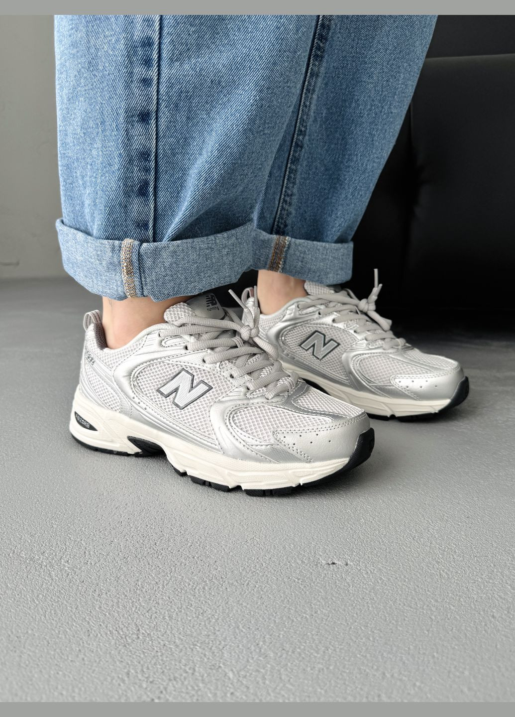 Кросівки жіночі і чоловічі New Balance 530 Silver Metallic | Нью Беланс 530 срібні No Brand срібні демісезони (341264122)