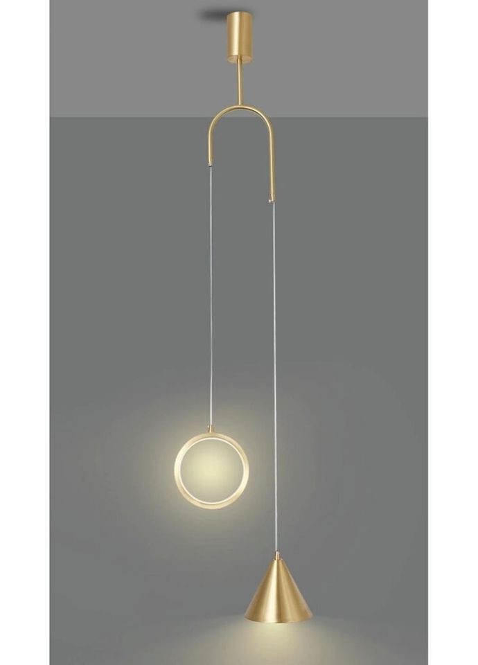 Люстра светодиодная подвесная LED светильник для квартиры на потолок лэд 26845 Латунь 65-200х40х18 см. Sunnysky (324396001)