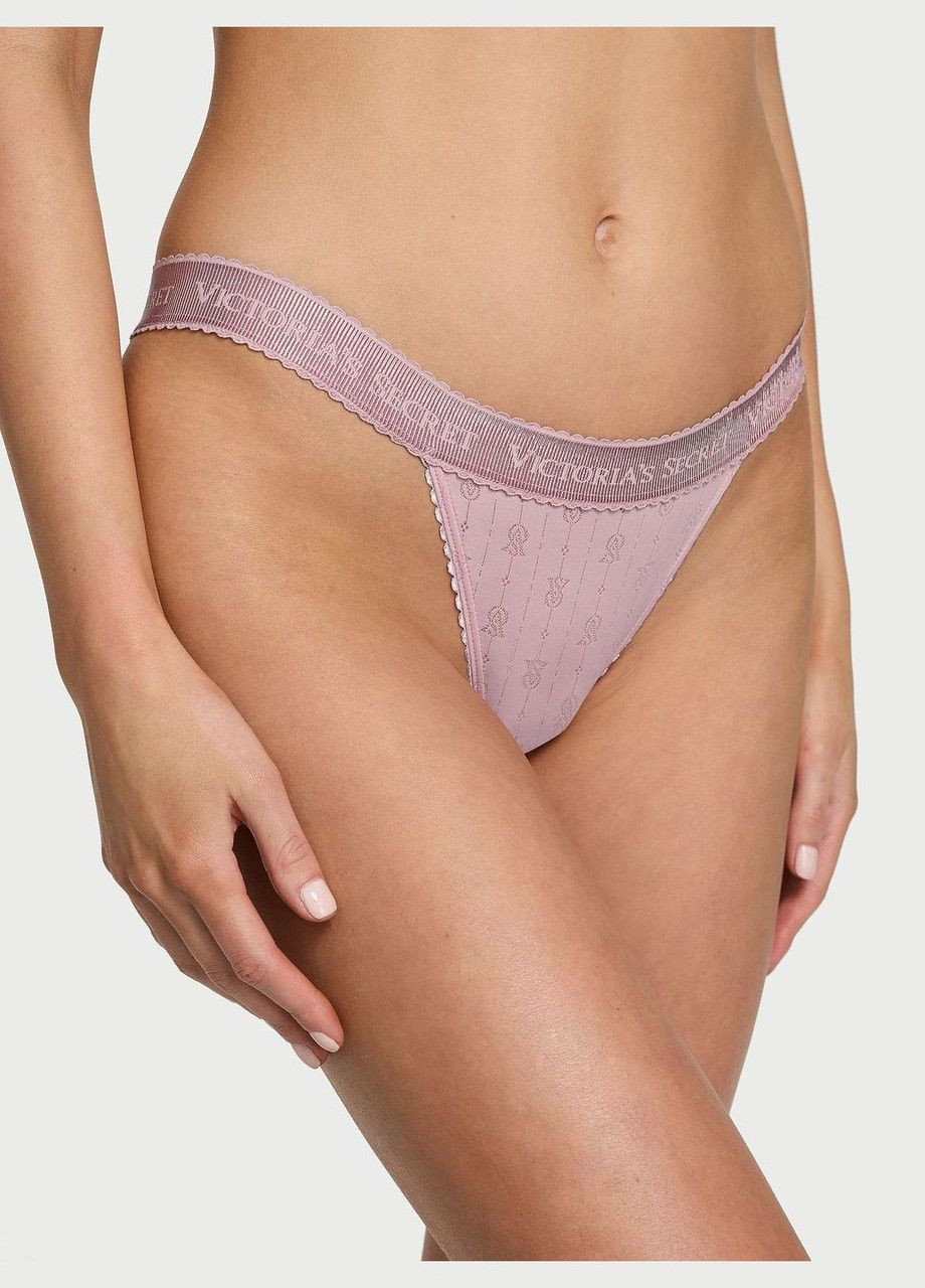 Женские трусики Logo Pointelle Tanga Victoria's Secret (333012220)