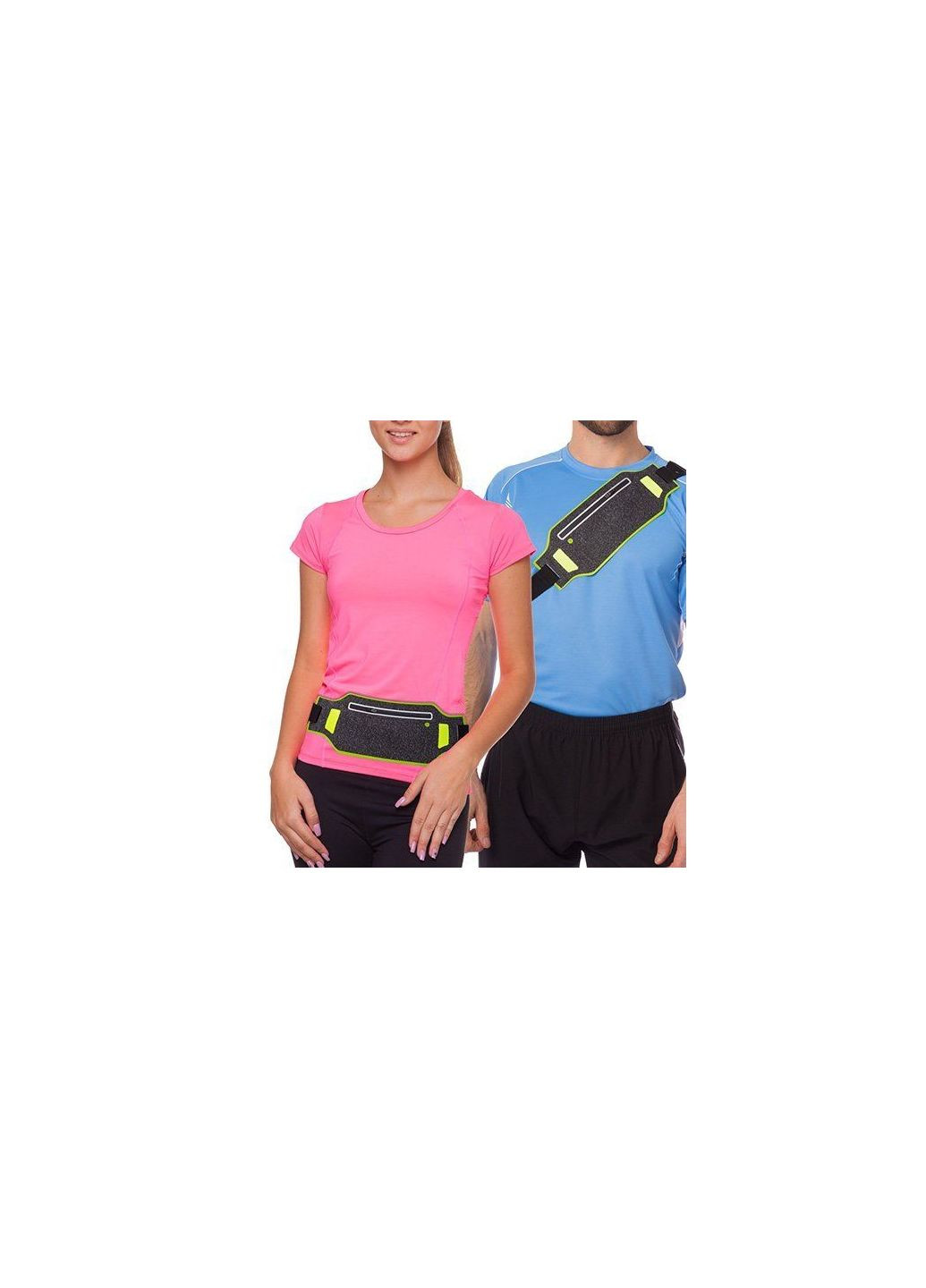 Ремень-сумка спортивная для бега и велопрогулки 10500A Серо-салатовый (39508042) FDSO (322732025)