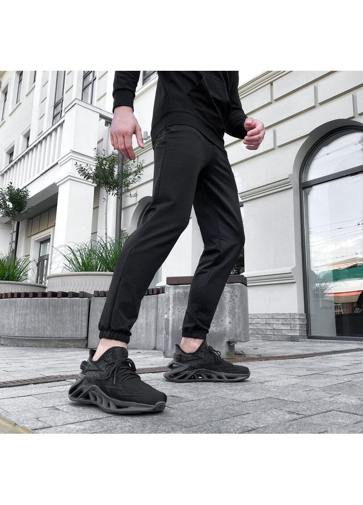 Черные спортивные, повседневный демисезонные брюки No Brand