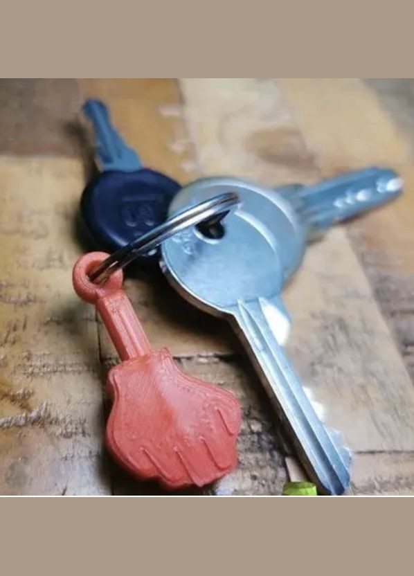 Брелок-сюрприз середній палець коричневий UA3D (302747216)