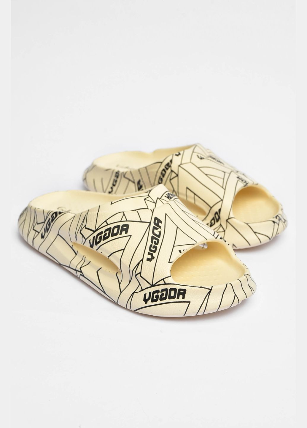 Бежевые кэжуал шлепанцы мужские пена бежевого цвета Let's Shop