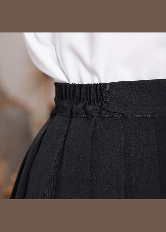 Спідниця по коліно в стилі аніме плісирована класична чорна 6542 176-182 No Brand (351476372)