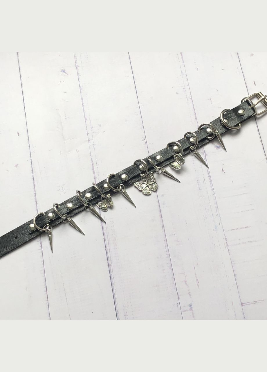 Чокер з метеликами чокер-ремінець в готичному стилі (арт.16049) No Brand екошкіра (347316615)