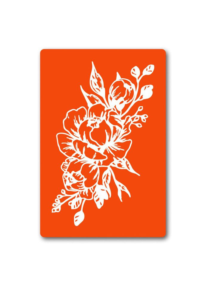 Трафарет для био тату Цветы fx101 24*34см, размер 24х34 см Fresh Tattoo (364125051)