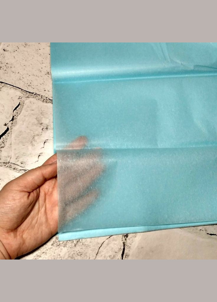 Папір тиш'ю 65х50 см 10 аркушів Блакитний No Brand (325701483)