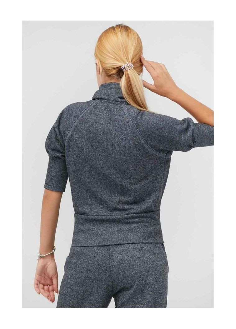 Серый демисезонный кофта с короткими рукавами на молнии (ak6249p) Art Knit