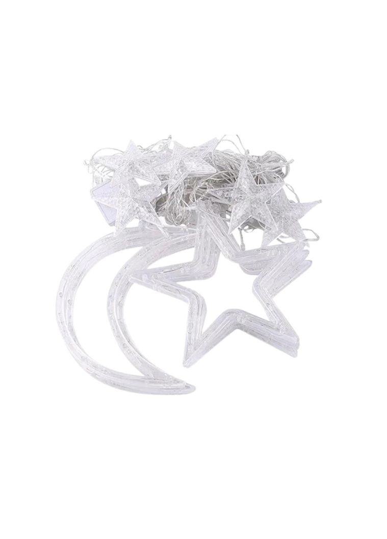 Гірлянда світлодіодна штора GarlandoPro зірка і місяць 108LED 3х0,9 м гірлянда зірка Синій Garlando (366964044)