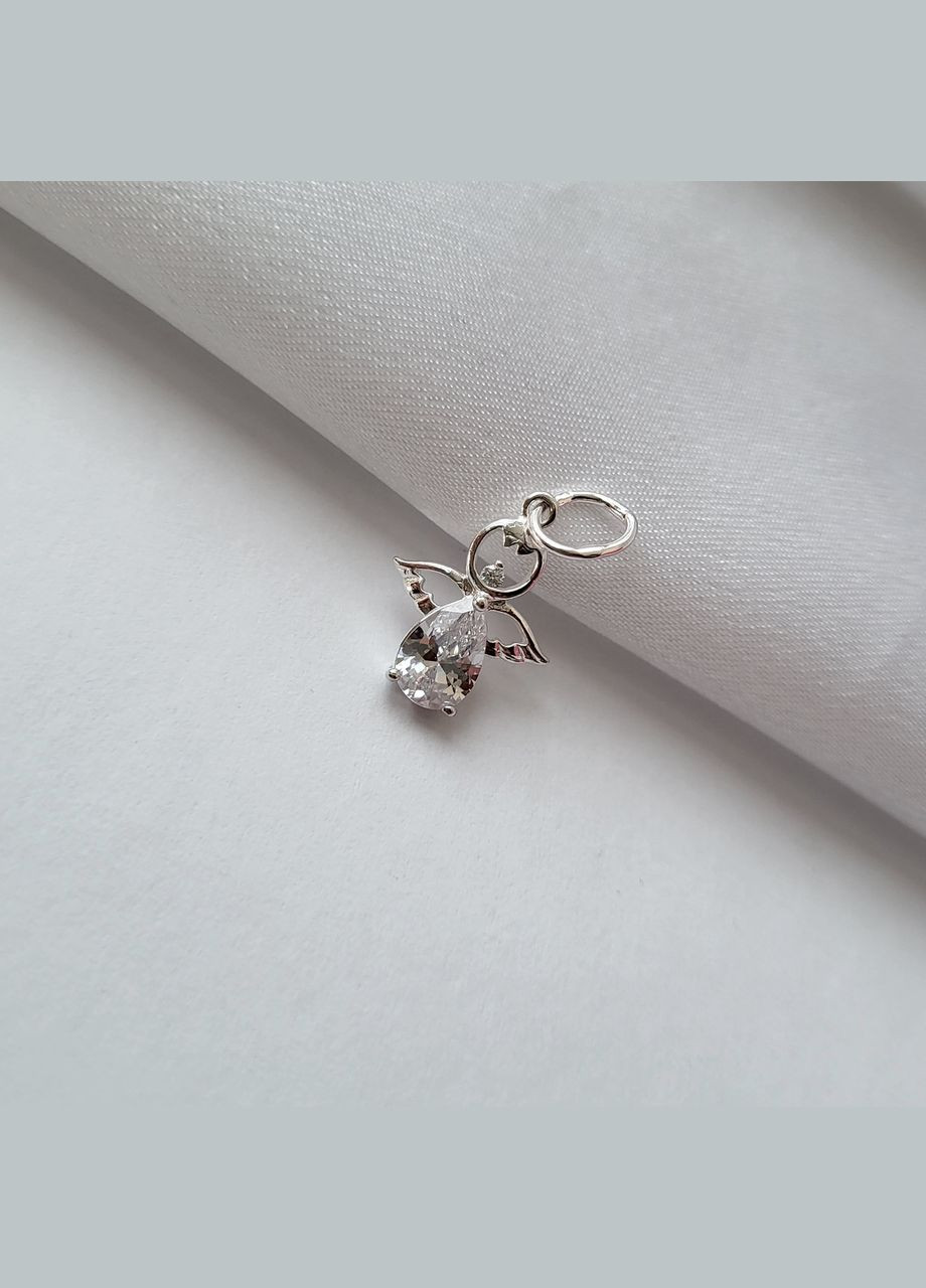 Серебряная подвеска кулон Ангел в белых камнях серебро 925 пробы 38122 1.30г No Brand (306743228)