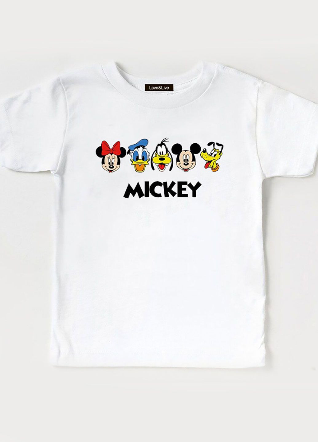 Белая демисезонная футболка детская белая для девочки disney family Love&Live
