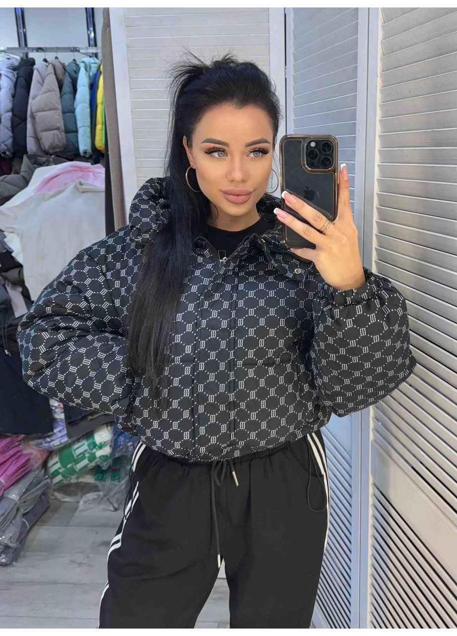 Черная зимняя женская куртка из плащевки на силиконе — замеры в описании куртка-пальто Vione