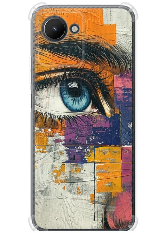 Силіконовий протиударний с посиленими кутами чохол 'Кольорова фреска' для Endorphone Realme C30 (285107378)