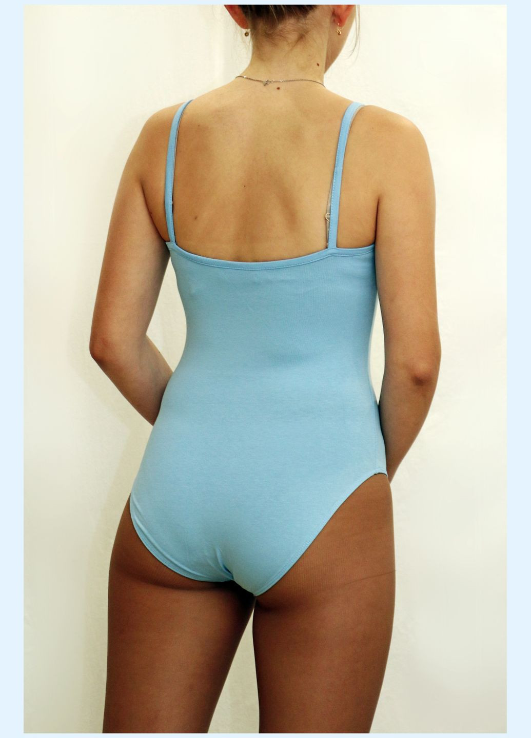 Купальник для танців, гімнастики блакитний, бретелі No Brand тріко (297530972)