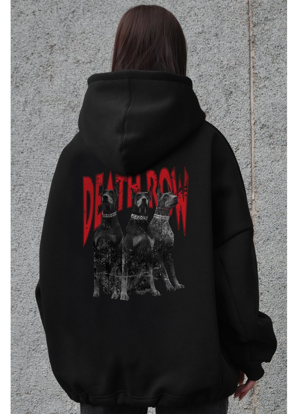 Жіноче Оверсайзз Худі Толстовка На Флісі З Капюшоном І Принтом Deathrow Without (355802532)