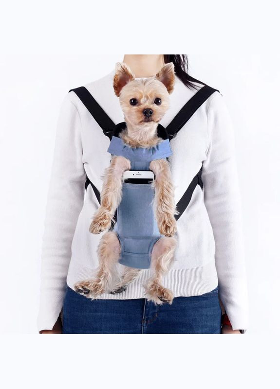 Рюкзак-кенгуру для животных SY210814 Light Jeans с карманом для котов и собак 4шт Lesko (356500295)