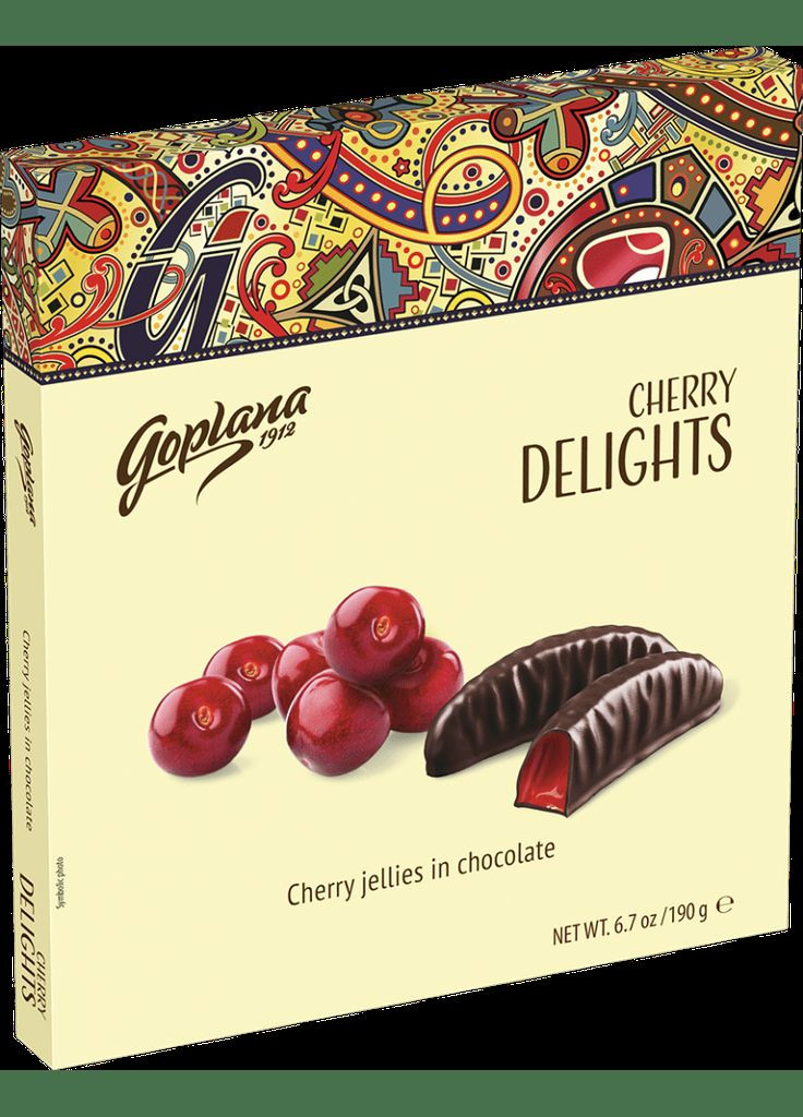 Цукерки желейні вишневі Goplana Delights в шоколаді зроблене тільки з найкращих інгредієнтів 190г TM Goplana Польща Colian (303301530)