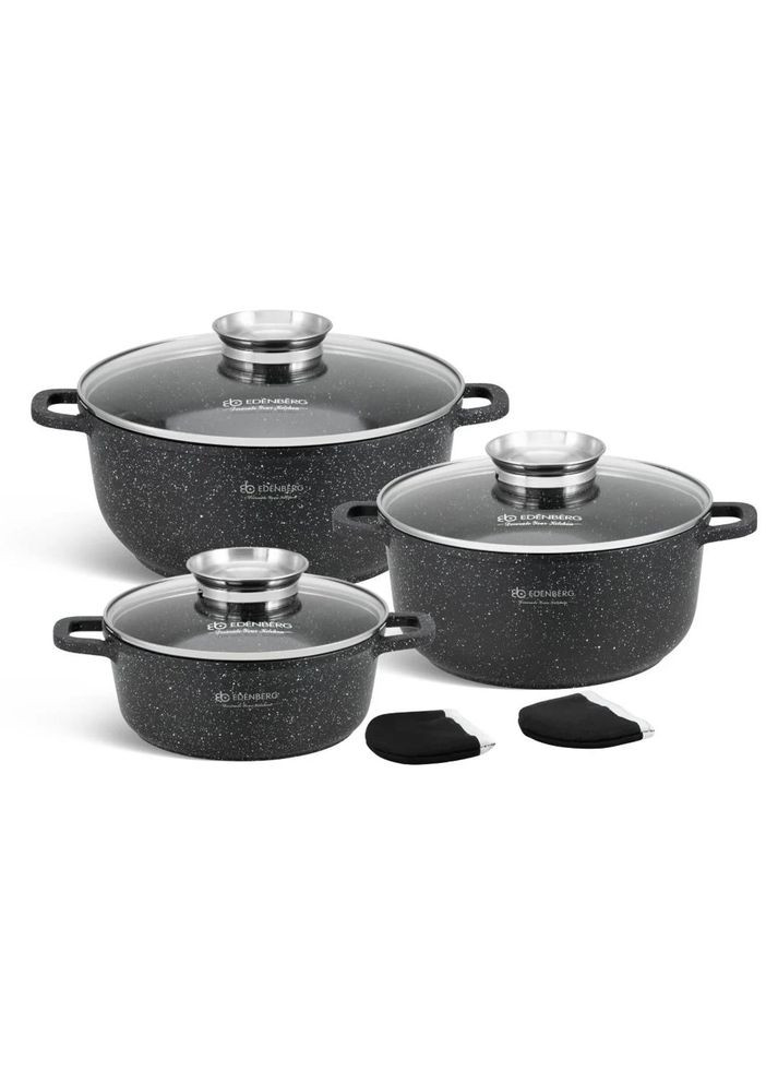 Набор кастрюль с мраморным покрытием EB-8140 из 6 предметов Edenberg (360654423)