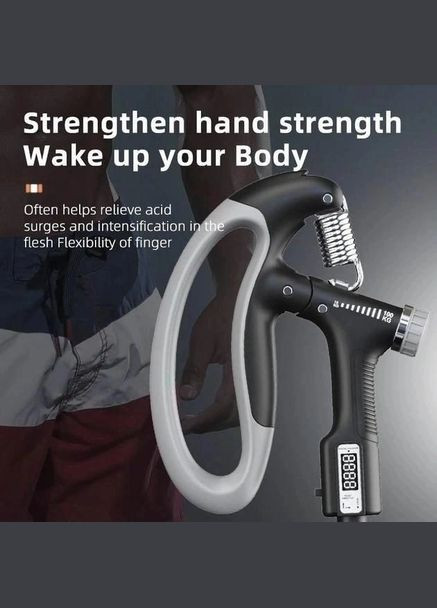 Эспандер кистевой пружинный с изменяемым нагрузкой 10-100 кг для рук черный No Brand (328262695)