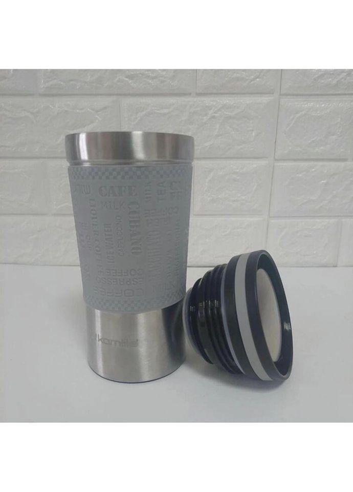 Термокружка KM-2156-Grey 380 мл сіра Kamille (317779056)
