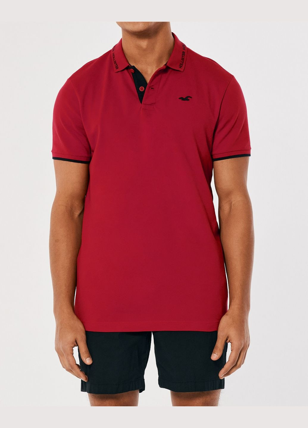 Красная футболка-поло мужское - поло hc9602m для мужчин Hollister