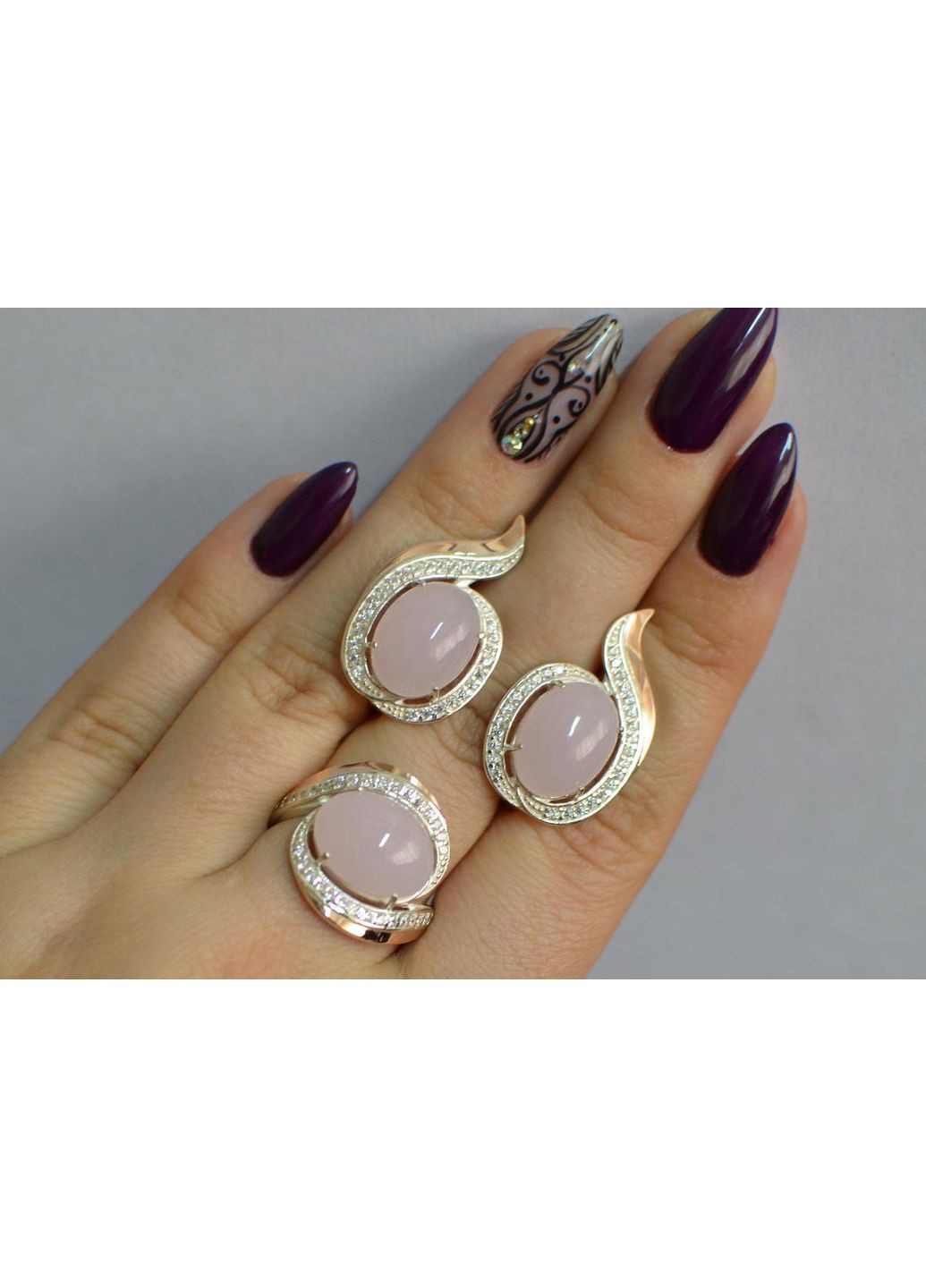 Срібний гарнітур з золотими пластинами Silver Style (367268309)