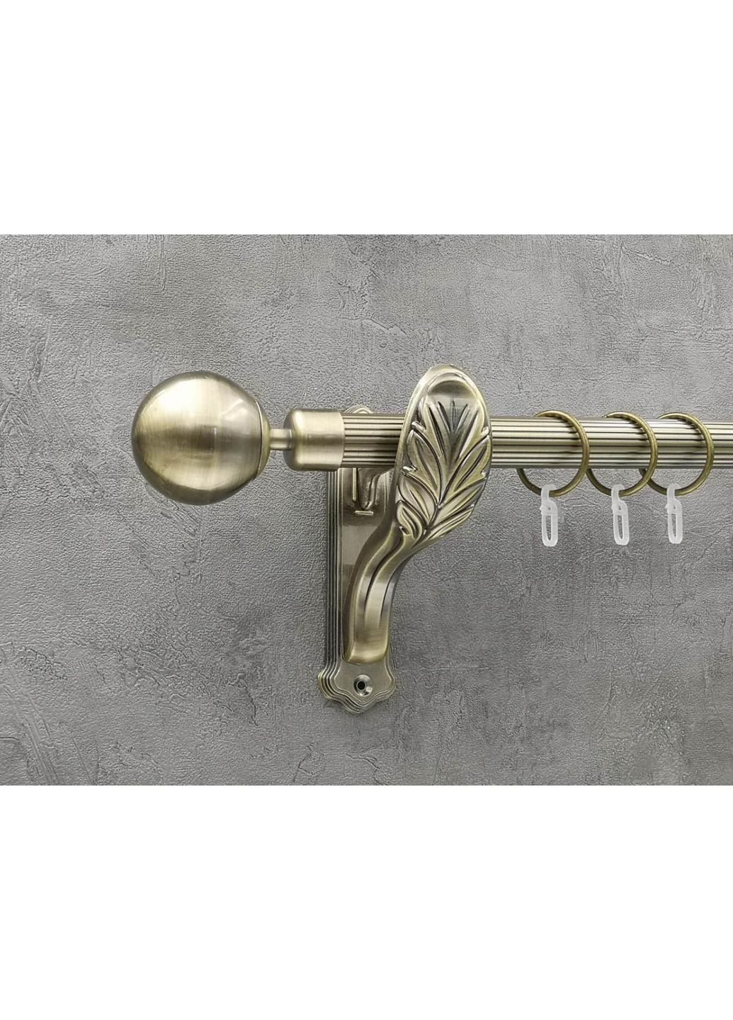 Карниз Шар рифленая штанга одинарный ретро 25 мм 160 см Антик Quadrum (352782825)