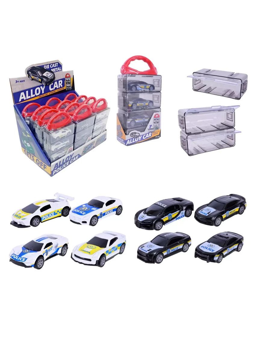 Іграшка набір машин легкових поліція металевих 4 штуки 485-2A Ціна за бокс 12 штук No Brand (362429039)
