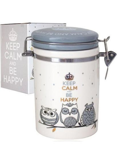 Банка керамическая Be Happy "Совушки" 0.9 л, крышка с защелкой S&T (330135553)