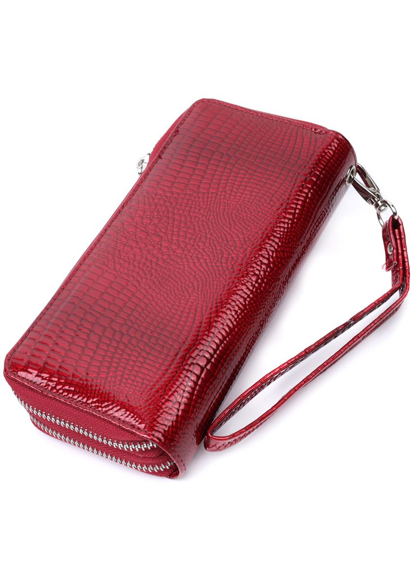 Фактурний клатч на два відділення з лакованої натуральної шкіри 22692 st leather (331906281)