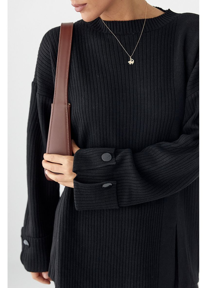 Вязаный костюм в рубчик свободного кроя Lurex Костюм-двойка (370377328)