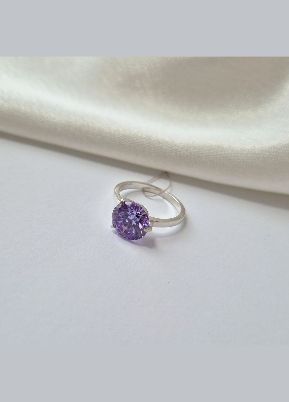 Срібна каблучка с Великим Лавандовим каменем розмір срібло 925 проби 2.00г 1455 No Brand (332996794)