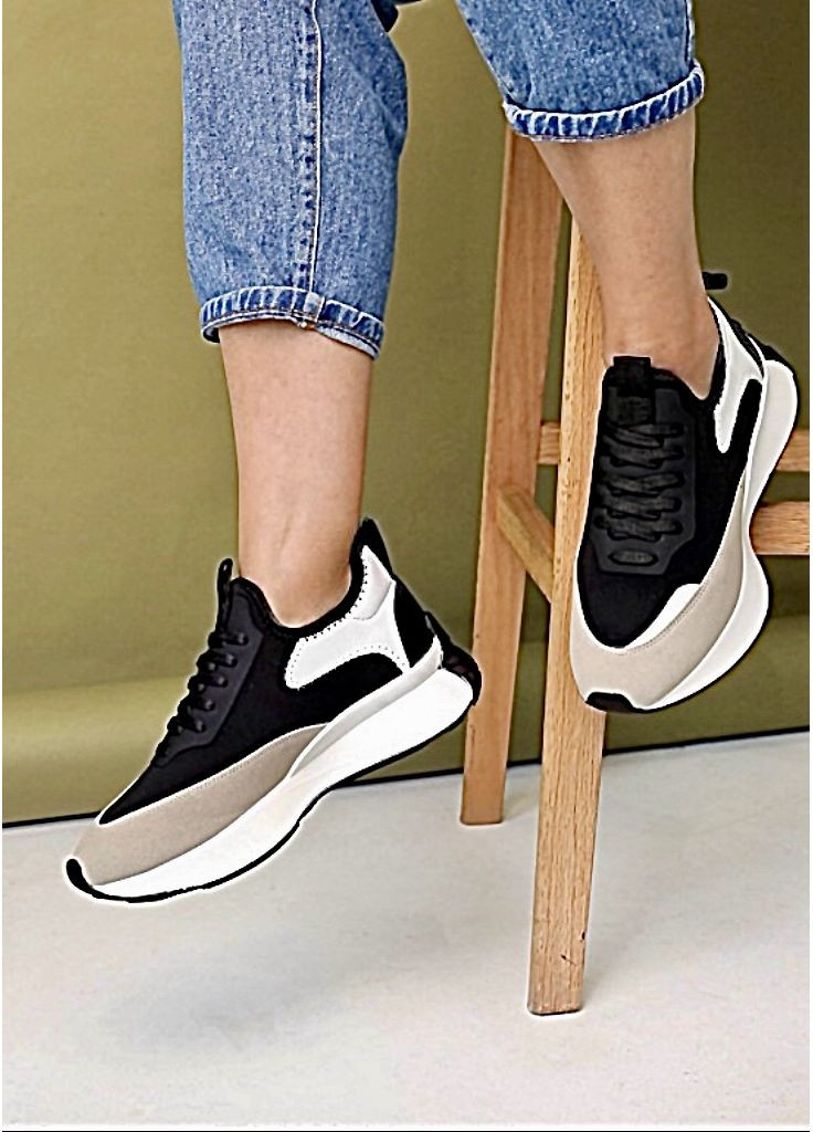 Кроссовки женские черные No Brand чёрные демисезоны (351850866)