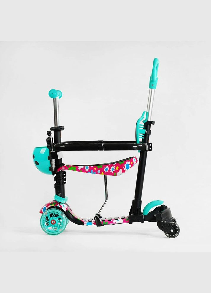 Детский скутер 5в1 LS-78415. С доп. колесами, защитным бампером, PU колеса с подсветкой. Бирюзовый Best Scooter (280909416)