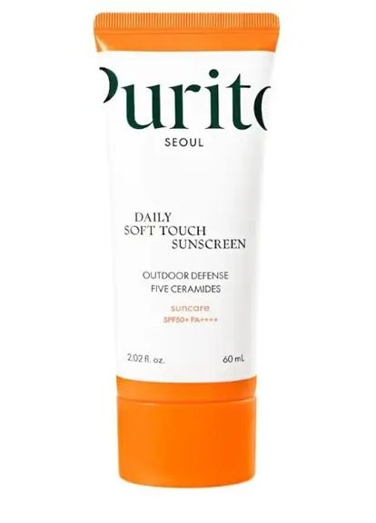 Щоденний сонцезахисний крем із церамідами 60 мл Daily Soft Touch Sunscreen SPF/СПФ 50+ PA++++ PURITO (295550610)