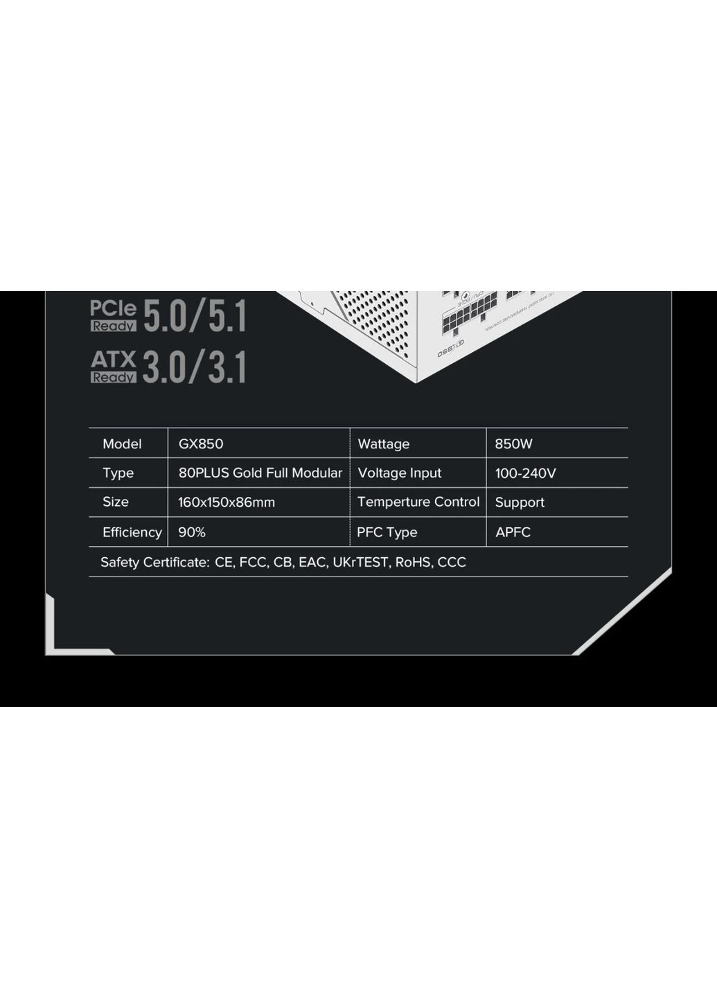 Блок питания GX-850 PRO WT(ATX3.1PCIe5.1) GameMax (362670851)