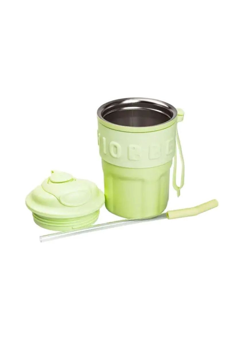 Термочашка Chiobbe с трубочкой и ремешком 450 мл зеленая HP-14-18GR Yiwu (353504955)