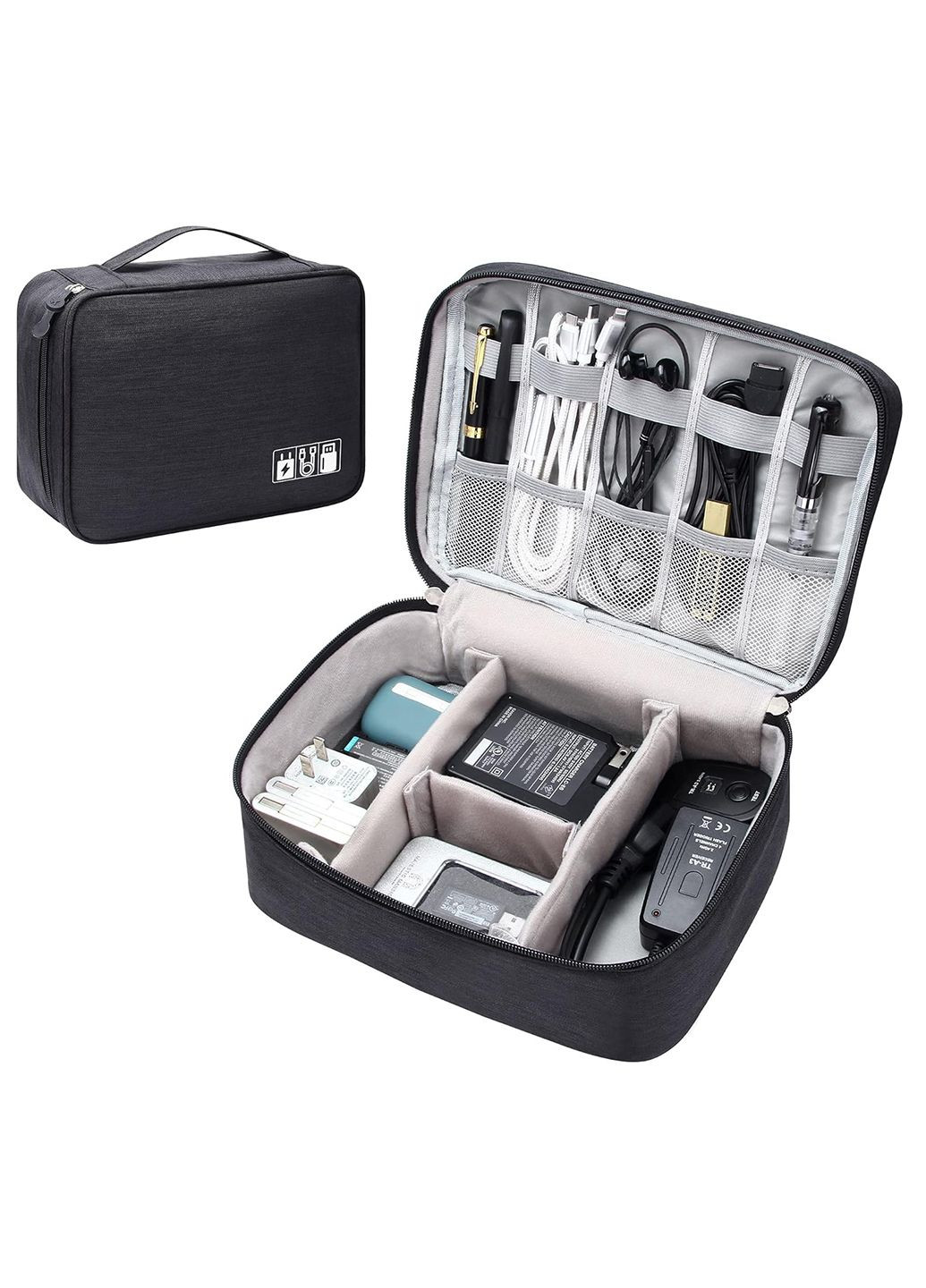 Сумка-органайзер для зарядок и электроники черная LoveYouHome 18x24x4 см Love You (336493561)