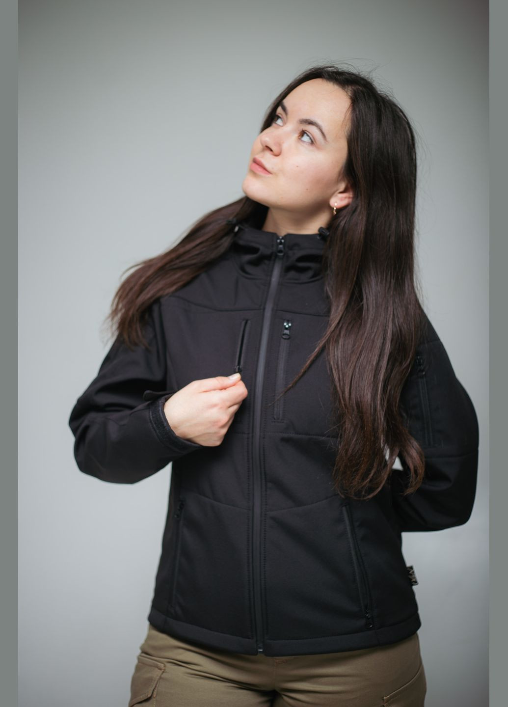 Чорна демісезонна жіноча куртка softshell (чорна) No Brand