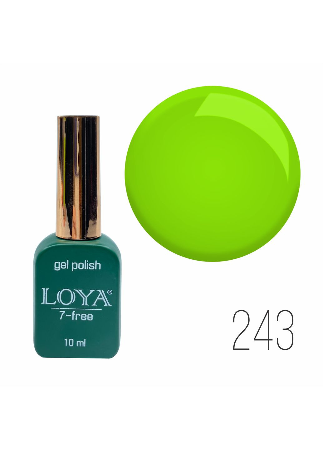 Гель-лак 243 Зеленый Всплеск 10 мл, 332243 Loya (360889873)