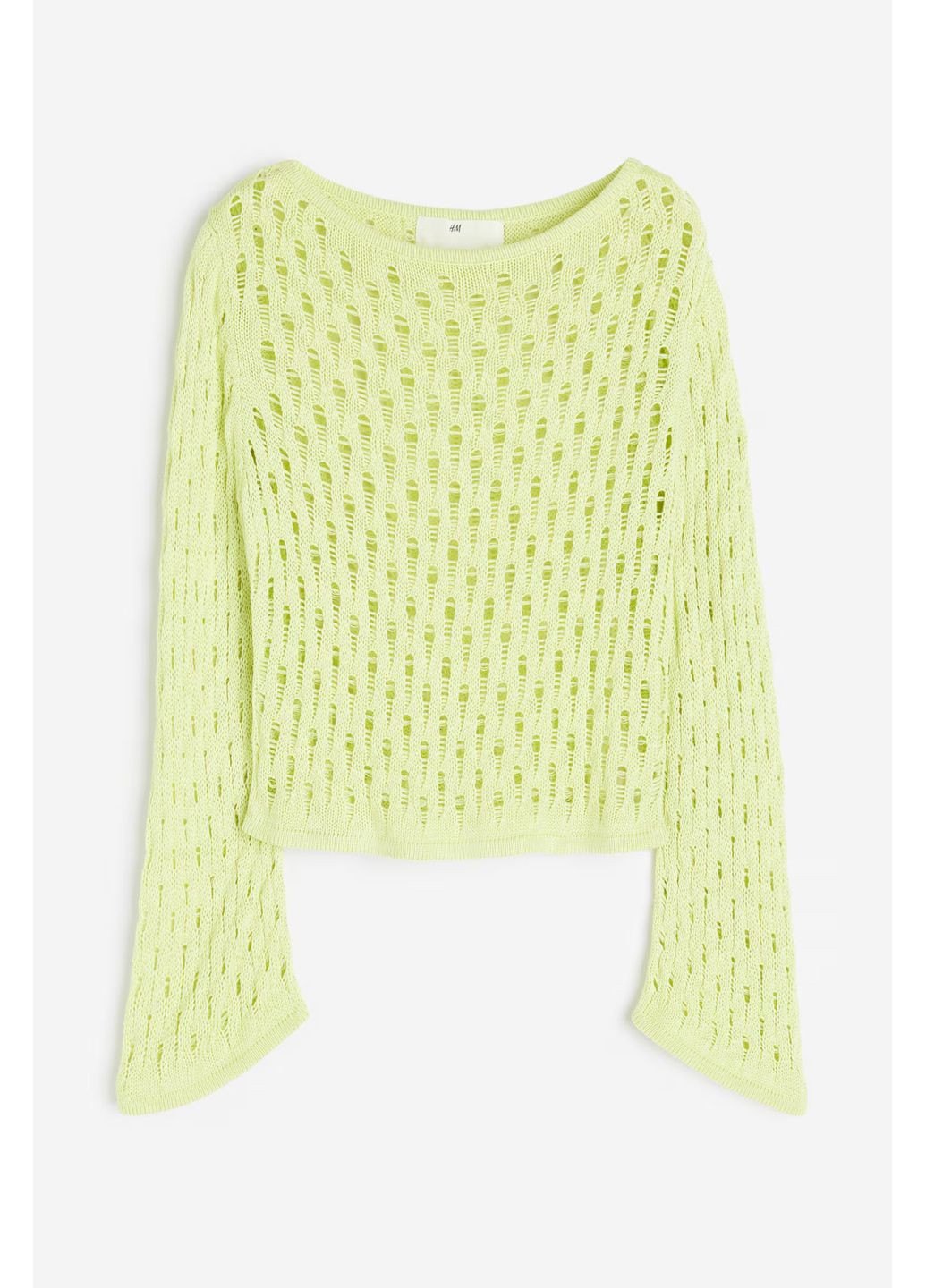 Салатовий демісезонний джемпер дірчастої в'язки для дівчинки салатовий 158/164см(12-14р) джемпер H&M