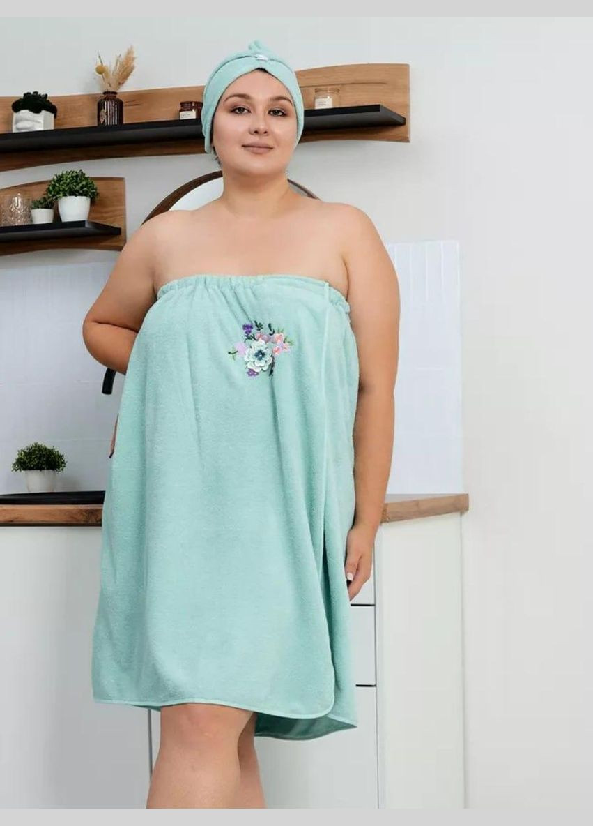 Набор женский для бани 80х140 Голубой (П4К-novo-f-sauna-009) No Brand (323160924)