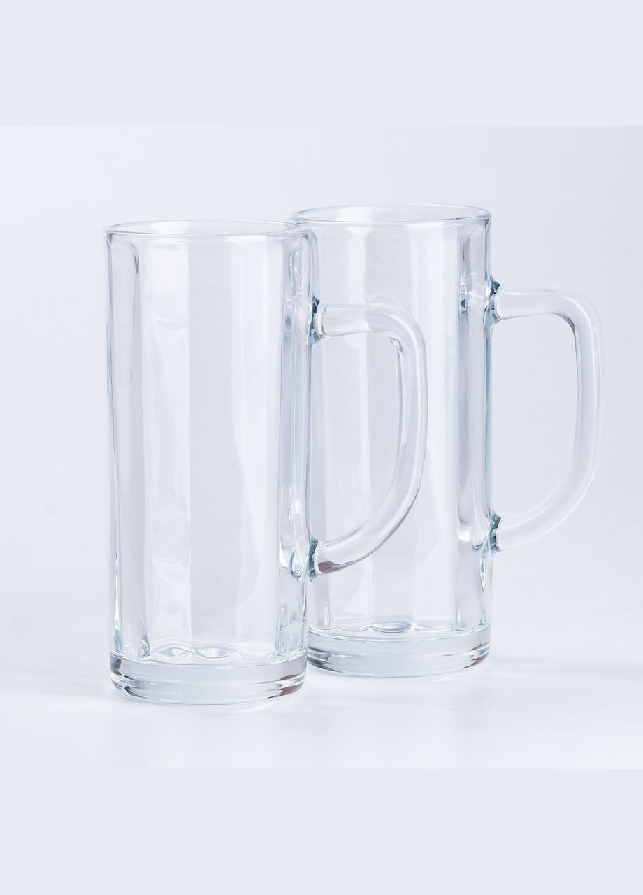 Набор пивных кружек 2 штуки по 500 мл стеклянная прозрачные HP576 TS Kitchen (305389623)