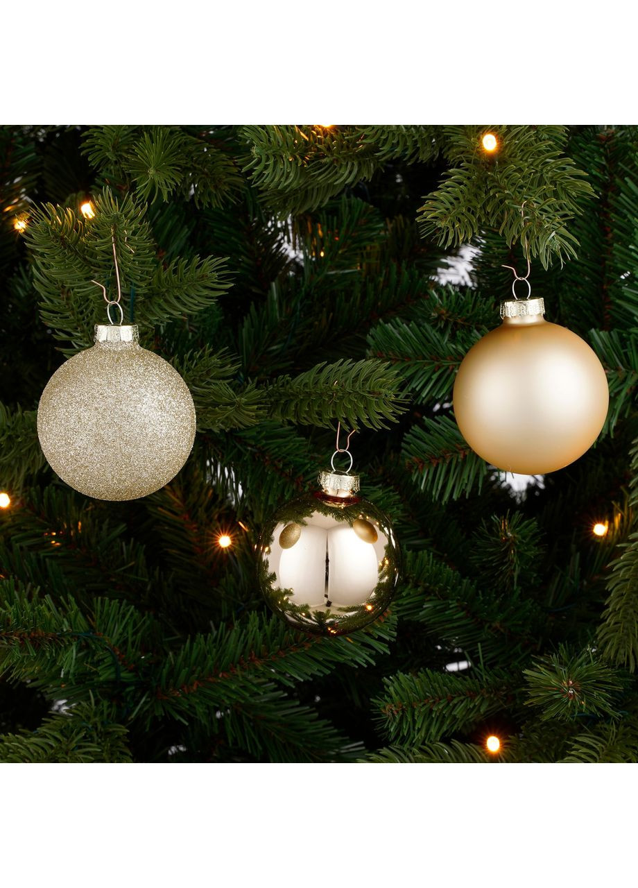 Елочные стеклянные шарики House of Seasons 26 шт шампань для новогодней елки декор для праздника ProDobro (367267620)
