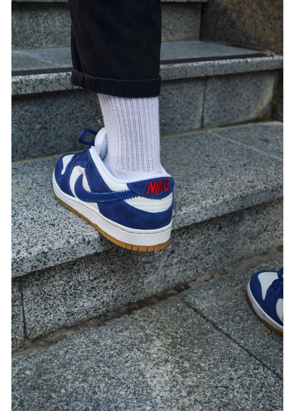 Білі Осінні кросівки чоловічі nike sb dunk low blue white найк сб данк No Brand