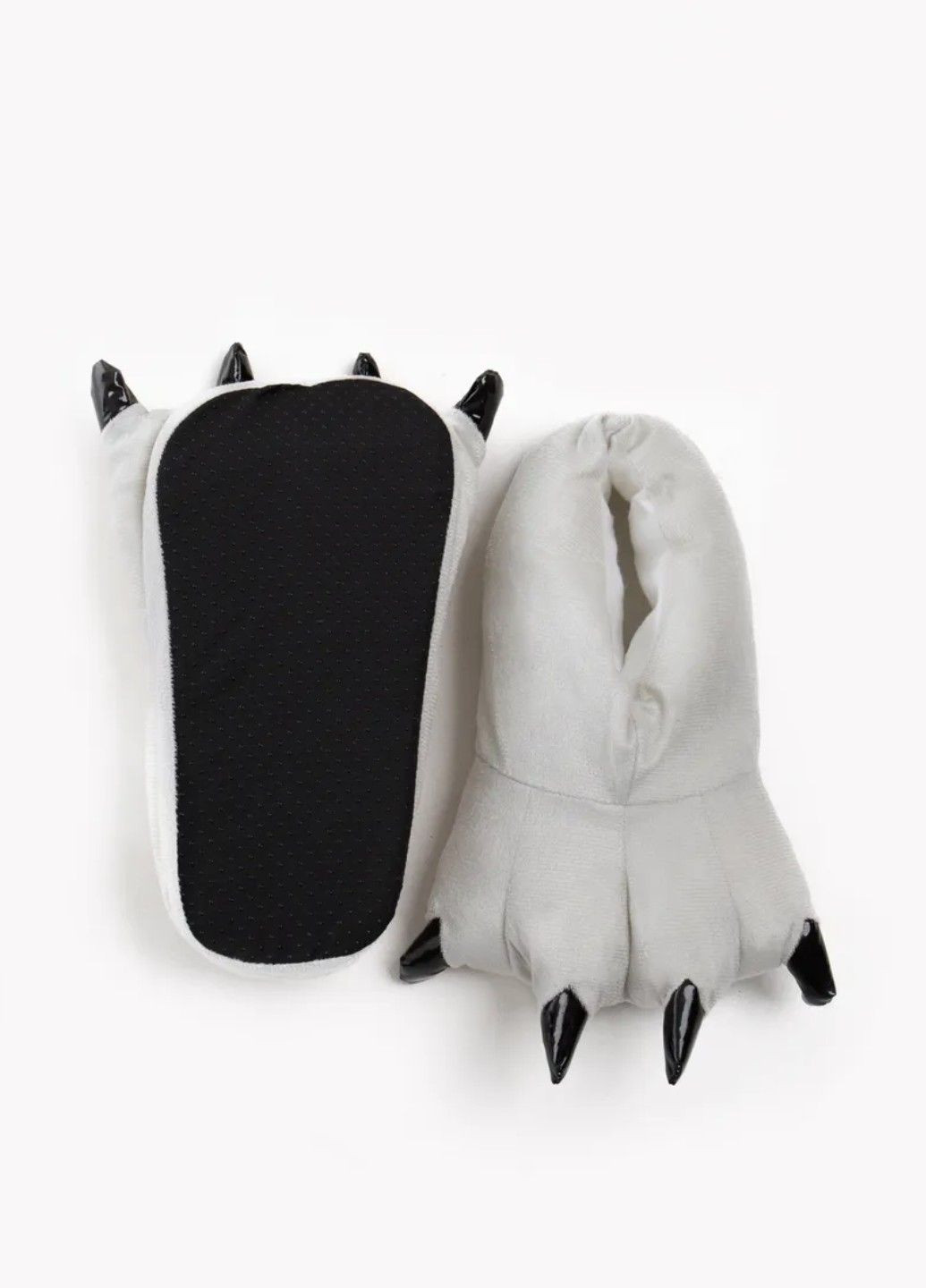 Капці домашні плюшеві лапи дитячі сірі Lalapka (364988771)