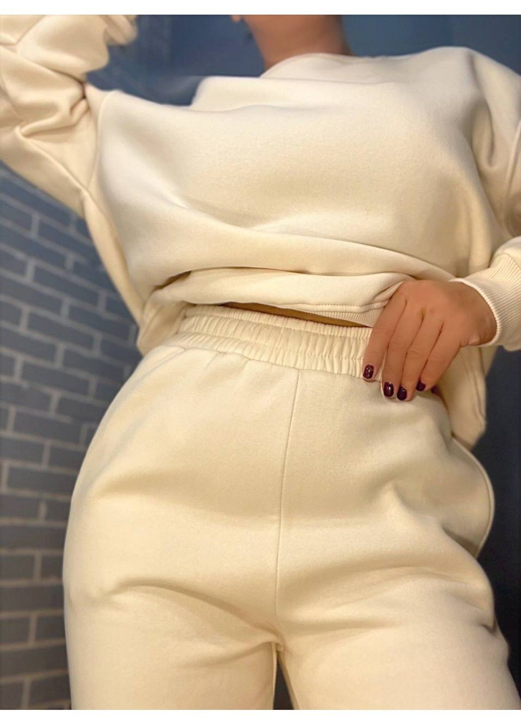 Брюки жіночі 24-13 спортивні штани джоггери резинка на талії утеплені PEPPER MINT (304548478)