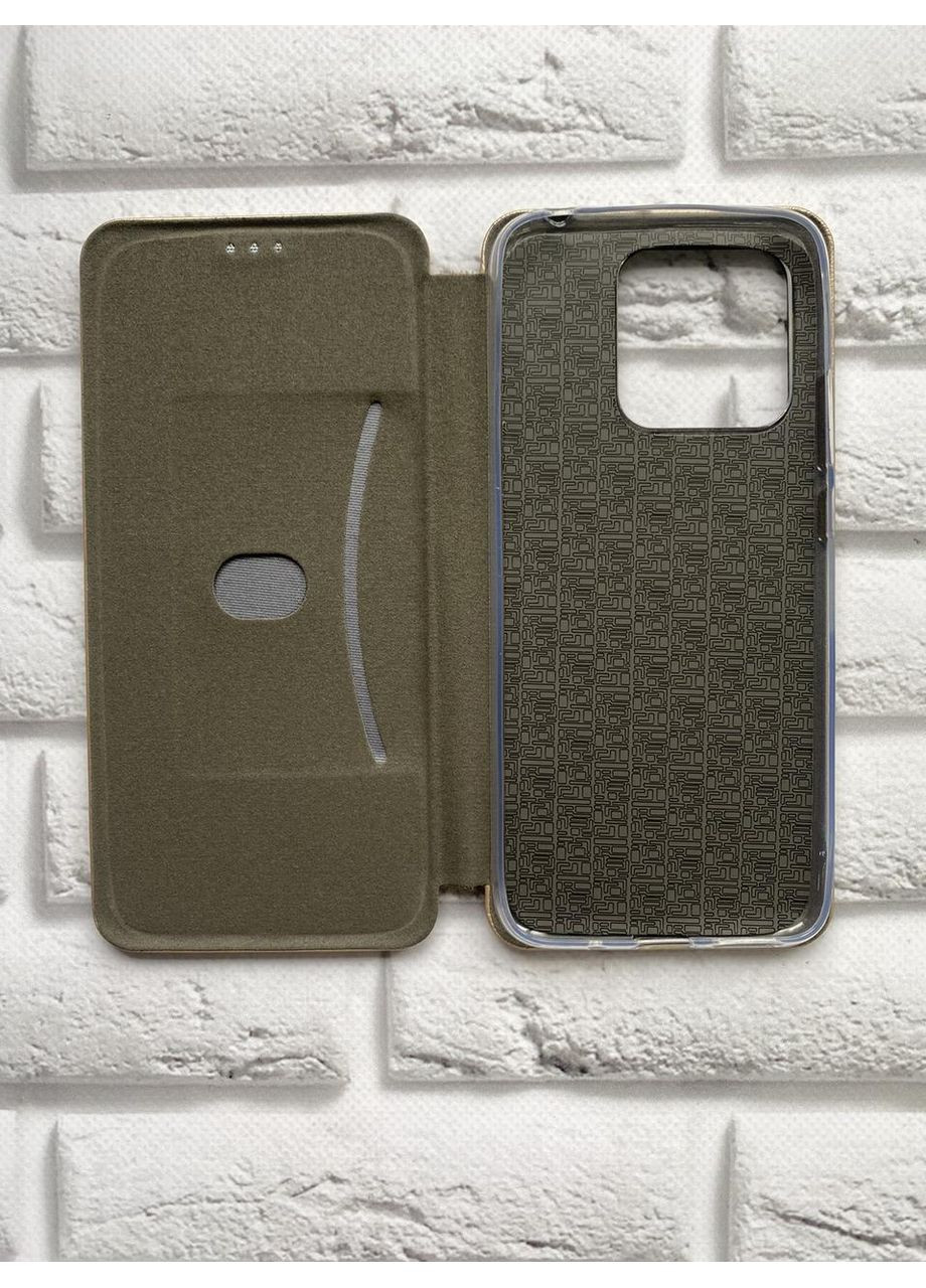 Чехол-книга золотой с рисунком на Xiaomi Redmi 10C Пушин котик (принт 412) Creative (365435444)