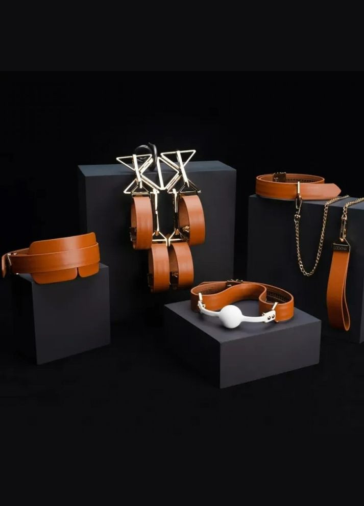 Набір девайсів для БДСМ, натуральна шкіра та метал,, 7 предметів - CherryLove Lockink (296623723)