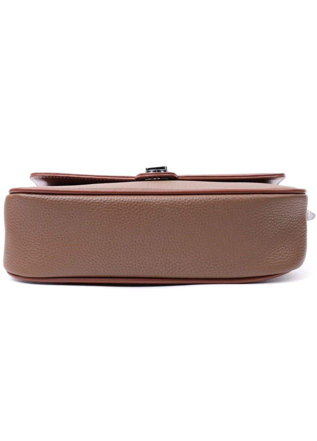 Жіноча сумка з фактурним клапаном з натуральної шкіри 22621 Коричнева Vintage (297956961)